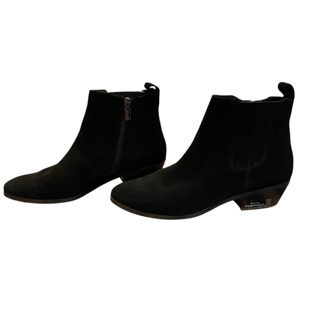 BLONDO Black Suede Leather Waterproof Ankle Boots Size 10